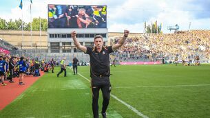 <p>CAT THAT CAUGHT THE CREAM: Kilkenny manager Derek Lyng celebrates winning. Pic Credit ©INPHO/Evan Treacy</p>