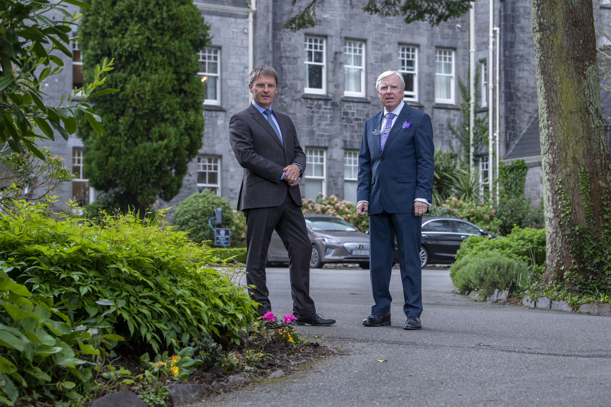 Last stand-off: Brennan brothers John, left, and Francis, are considering multi-million euro bids for their two Kenmare town  hotels 