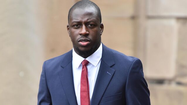 <p>Ex-Manchester City footballer Benjamin Mendy arriving at Chester Crown Court on Friday (Peter Powell/PA)</p>