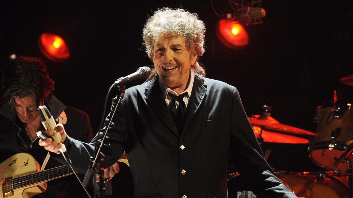 Bob Dylan performs in Los Angeles. Bob Dylan performs in Los Angeles.