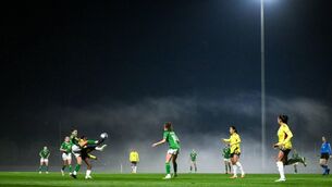 <p>DARK CLOUD: Sinead Farrelly of Republic of Ireland in action against Daniela Arias of Columbia during the women's friendly match between Republic of Ireland and Colombia at Meakin Park in Brisbane, Australia, ahead of the start of the FIFA Women's World Cup 2023. Pic: Stephen McCarthy/Sportsfile</p>