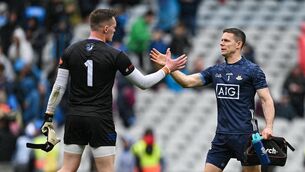 <p>SHOW OF APPRECIATION: Monaghan goalkeeper Rory Beggan, left, and Dublin goalkeeper Stephen Cluxton after the GAA Football All-Ireland Senior Championship semi-final match between Dublin and Monaghan at Croke Park in Dublin. Pic: Brendan Moran/Sportsfile</p>
