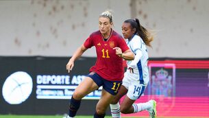 <p>Alexia Putellas of Spain duels for the ball with Carmen Montenegro of Panama during the international friendly match at Estadio Roman Suarez Puerta. Pic: Juan Manuel Serrano Arce/Getty Images</p>
