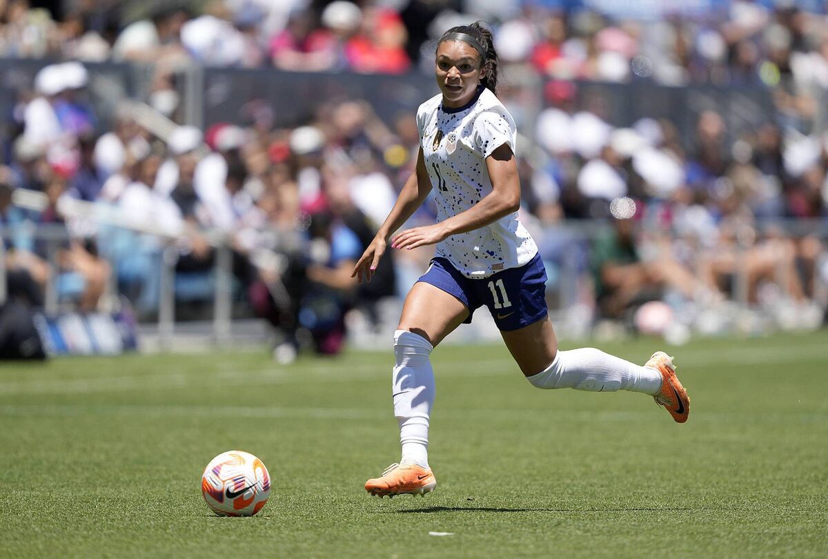 Sophia Smith is the reigning MVP in the National Women’s Soccer League, where she plays for the Portland Thorns. Pic: Thearon W. Henderson/Getty Images