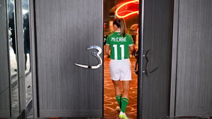 <p>OPPORTUNITY KNOCKS: Ireland's Katie McCabe is seen behind the scenes of a FIFA filming shoot at the Emporium Hotel South Bank in Brisbane. Picture: Stephen McCarthy/Sportsfile</p>
