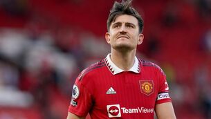 <p>DISAPPOINTED: Manchester United’s Harry Maguire looks on following the Premier League match at Old Trafford. Photo credit: Martin Rickett/PA Wire.</p>