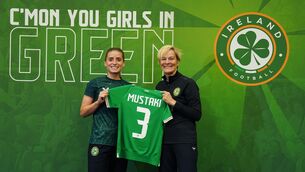 <p>SURREAL: Republic of Ireland’s Chloe Mustaki, left, cannot wait for the World Cup (Brian Lawless/PA)</p>