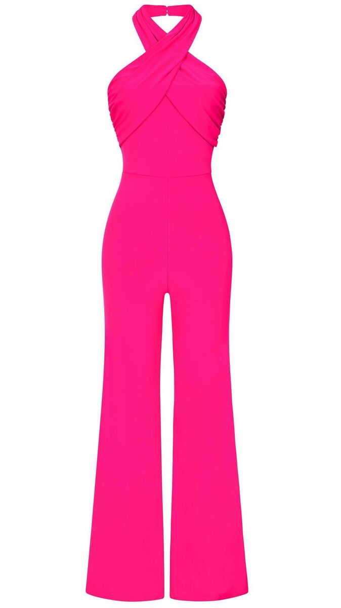 ‘Goddess’ halter neck flare jumpsuit, Club L London, €83
