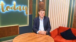 <p> Kevin Bakhurst on the set of the Today show, which is broadcast from RTÉ's Cork studio. Picture: Larry Cummins</p>