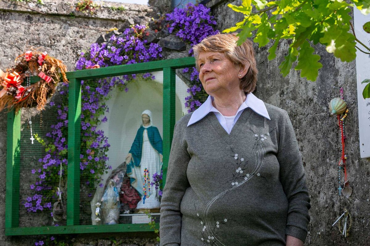 Historian Catherine Corless at the Tuam Mother and Babies site on Tuesday afternoon after hearing the news that Daniel MacSweeney has been named as the director of the Tuam excavation. Picture: Andy Newman