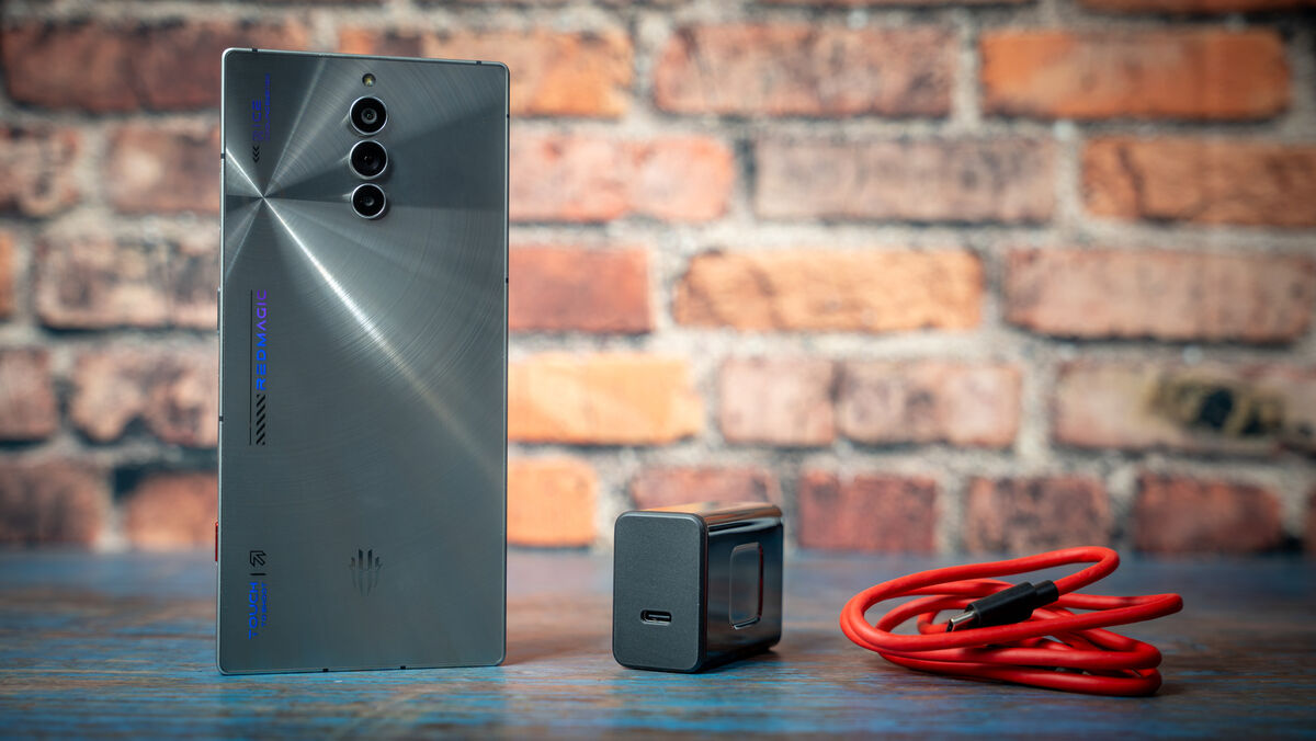 The Nubia RedMagic 8S Pro comes with a 65W charger. Picture: Noel Campion. The Nubia RedMagic 8S Pro comes with a 65W charger. Picture: Noel Campion.