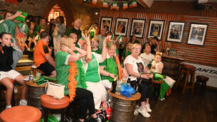 <p> Reaction after Australia takes the lead from a penalty kick as family and friends of Denise O'Sullivan gathered to watch the FIFA Women's World Cup game Ireland vs Australia at The Woolshed Bar &amp; Grill on Thursday morning. Picture: Larry Cummins</p>