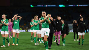 <p>Republic of Ireland's Katie McCabe applauds the fans after the Women's World Cup Group B match against Australia at the Sydney Football Stadium, Picture : Isabel Infantes/PA</p>