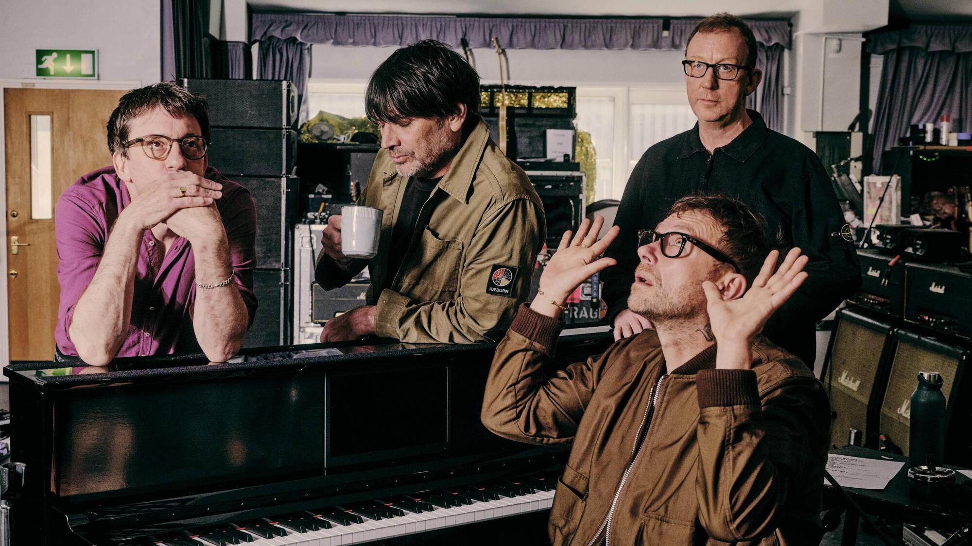 Damon Albarn and Blur working on The Ballad Of Darren. Picture:  Reuben Bastienne-Lewis 