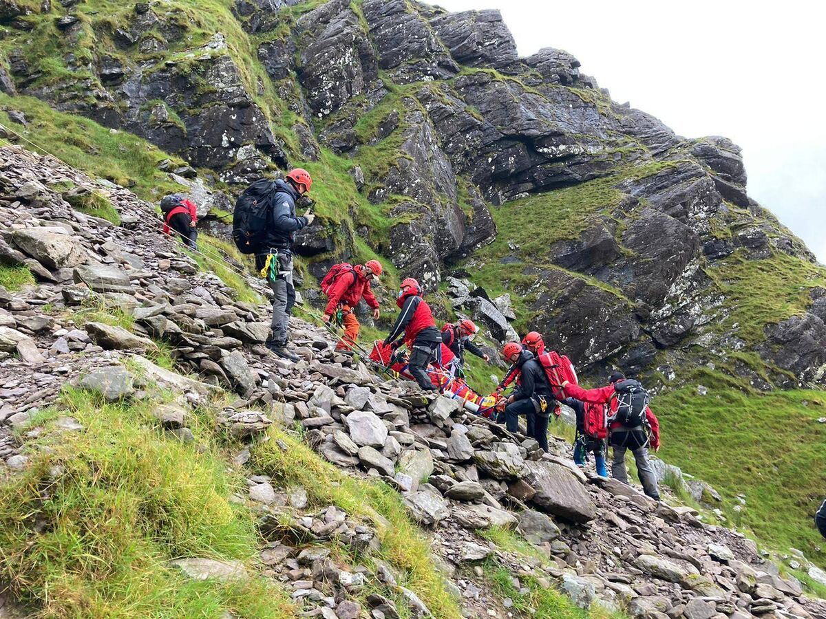 Kerry Mountain Rescue on the trek. Kerry Mountain Rescue on the trek.