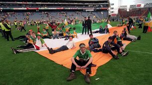 <p>TWENTY FIVE YEARS: Offaly supporters protest on the pitch after referee Jimmy Cooney blows the final whistle early at Guinness All-Ireland SHC Semi-Final Replay match between Clare and Offaly at Croke Park in Dublin. Pic: Ray McManus/Sportsfile</p>