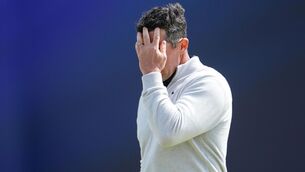 <p>NINE ADRIFT: Rory McIlroy after finishing his second round during day two of The Open at Royal Liverpool.  Photo credit: Peter Byrne/PA Wire.</p>