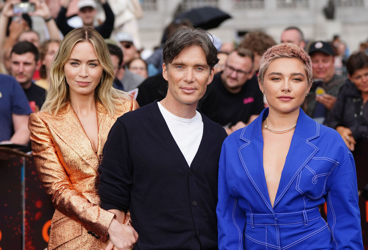 Emily Blunt, Cillian Murphy and Florence Pugh. Picture: Ian West/PA Wire Emily Blunt, Cillian Murphy and Florence Pugh. Picture: Ian West/PA Wire