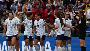 <p>BRACE OF GOALS: Sophia Smith is congratulated by teammates after celebrates scoring her team's first goal during the 2023 WWC Group E match between the United States and Vietnam at Eden Park in Auckland. (Pic: SAEED KHAN/AFP via Getty Images</p>