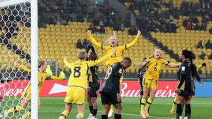 <p>LATE WINNER:  Amanda Ilestedt of Sweden celebrates after scoring her team's second goal. Pic: Catherine Ivill/Getty Images</p>
