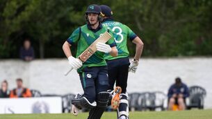 <p>UNBEATEN: Ireland's Lorcan Tucker as Austria take on Ireland in the ICC World Cup Qualifier Europe at the Grange, Edinburgh. Pic: Cricket Scotland/Ian Jacobs</p>