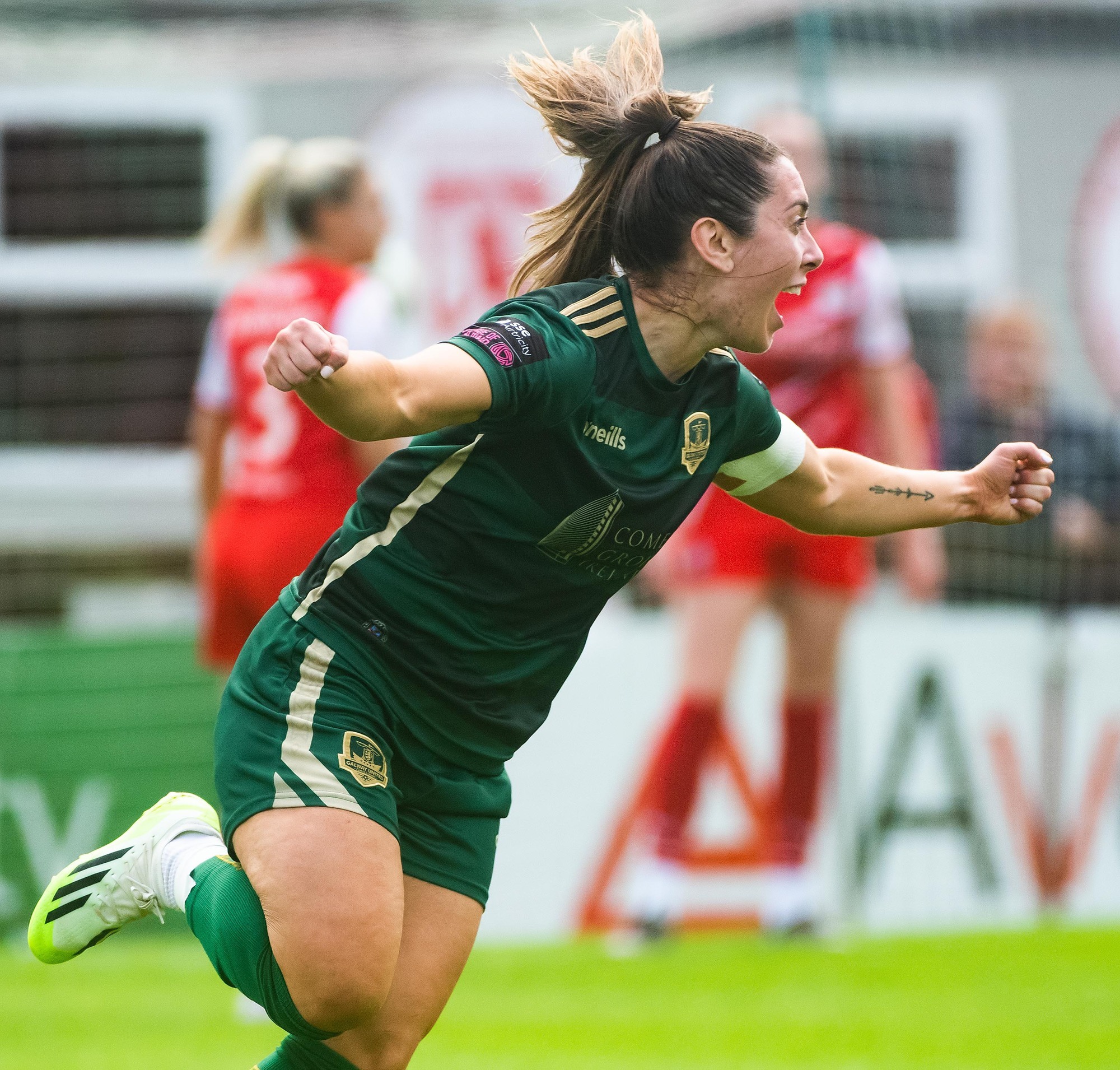 WINNING GOAL: Gemma McGuinness scores the winning goal for Galway Unite to win the first ever All Island Cup. Pic: ©INPHO/Evan Logan