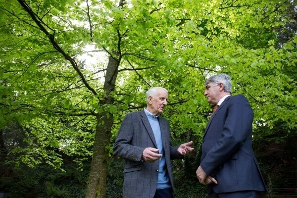 John Nolan from New Ross, Co. Wexford, who became a participant on the trial after suffering a heart attack with Prof Noel Caplice, chair of cardiovascular sciences, UCC. Picture Clare Keogh