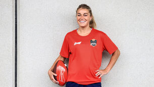 <p>CODBREAKER: Sarah Rowe (Bohemian FC &amp; Collingwood AFLW), at a Budweiser Combine event. Picture: INPHO/Dan Sheridan</p>