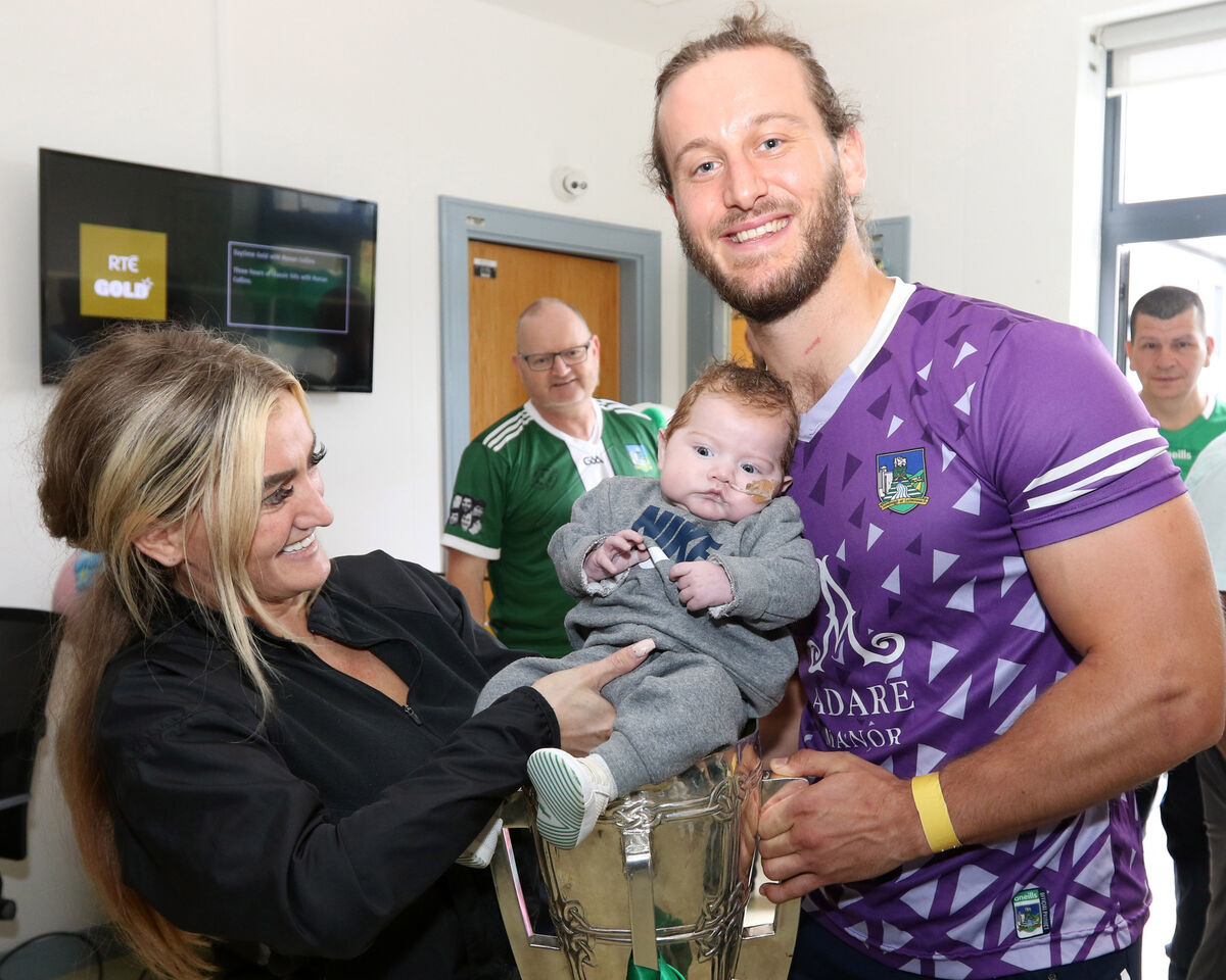 Marguerite and Timmy O'Reilly, Kilmallock with Limerick star Tom Morrissey. Picture: Brendan Gleeson