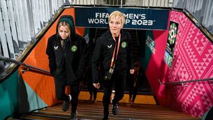 <p>TUNNEL VISION: Manager Vera Pauw and Denise O'Sullivan during a Republic of Ireland stadium familiarisation at Perth Rectangular Stadium in Perth, Australia, ahead of their second Group B match of the FIFA Women's World Cup 2023, against Canada. Pic: Stephen McCarthy/Sportsfile</p>