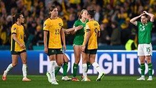 <p>FLASH POINT: Ruesha Littlejohn of Republic of Ireland and Caitlin Foord of Australia tussle after the FIFA Women's World Cup 2023 Group B match between Australia and Republic of Ireland at Stadium Australia in Sydney, Australia. Pic: Stephen McCarthy/Sportsfile</p>