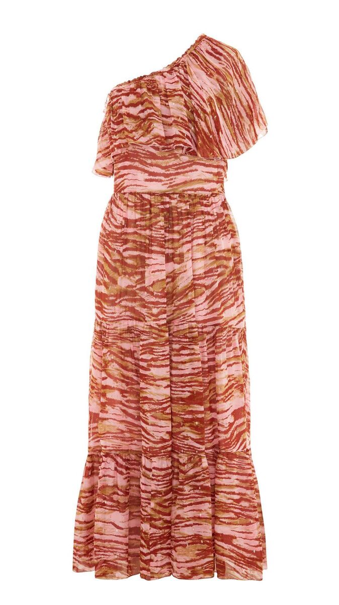 Clouded ‘Tiger’ asymmetric dress, Whistles, €259