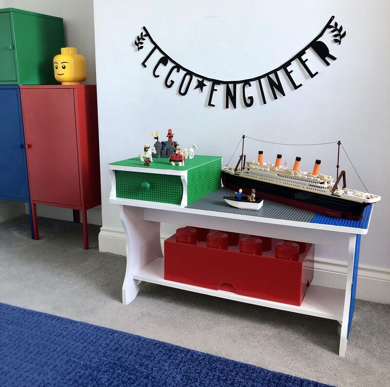  Clíodhna Barlow's DIY know-how has developed into upcycling, including taking a 1980s telephone table and transforming it into a Lego table.