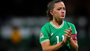 <p>INSPIRATION:  Ireland’s Katie McCabe dejected after the game. Pic Credit ©INPHO/Ryan Byrne</p>