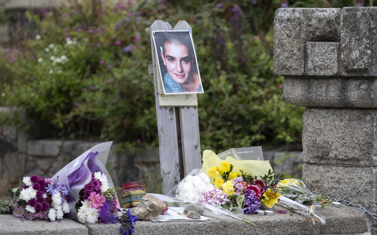 Members of the public placed flowers at the former home of the late Sinéad O'Connor near the seafront in Bray, Co Wicklow. Picture: Colin Keegan/Collins