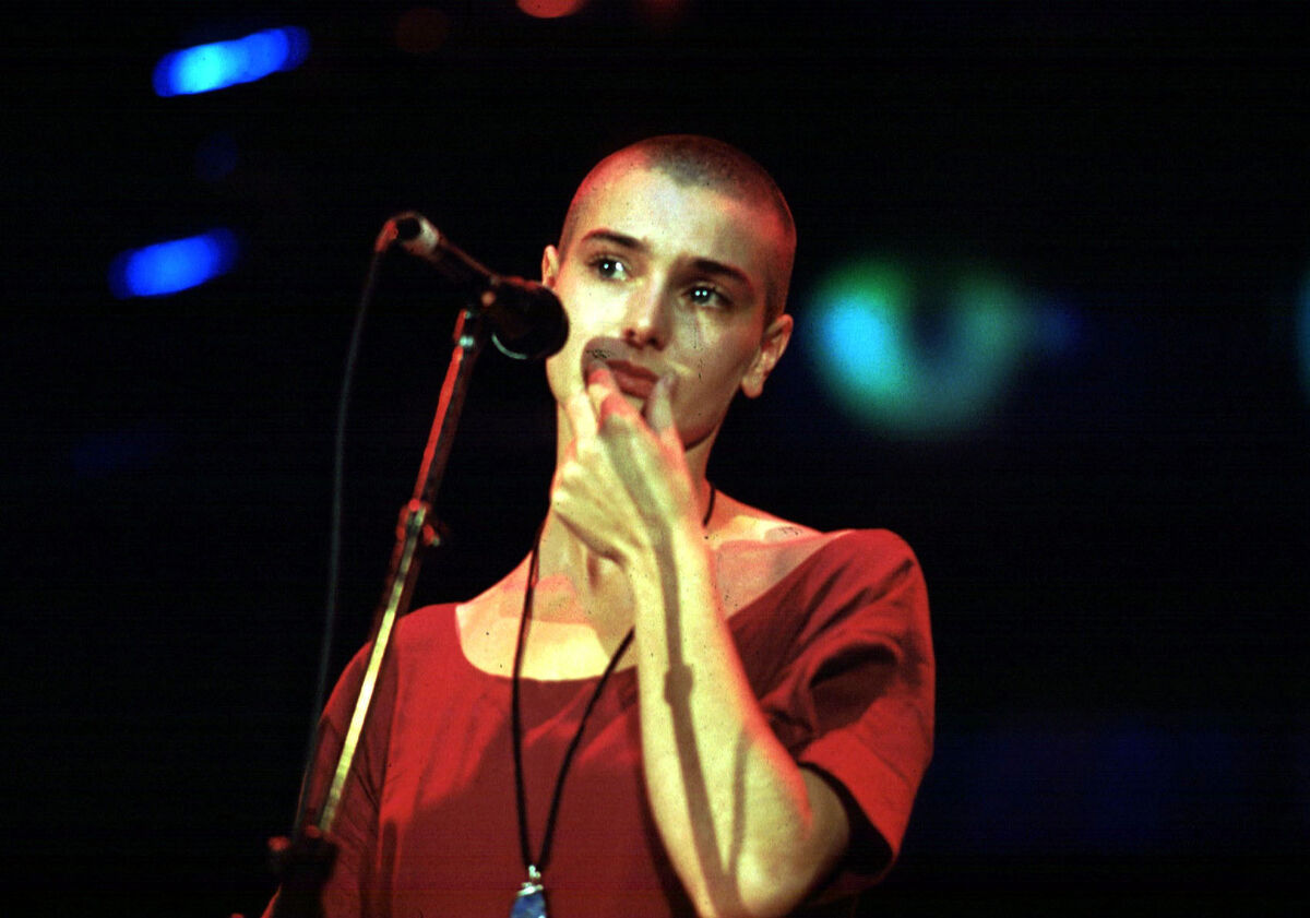 Sinéad at the Point Depot in Dublin, 1991. She was a unique Irish person in that she was prepared to talk about her feelings, but did so with wit and warmth Picture: Eamonn Farrell/RollingNews