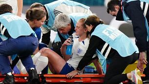 <p>INJURY BLOW: England's Keira Walsh after picking up an injury during the World Cup D match at the Sydney Football Stadium in Moore Park, Australia. Pic: PA</p>