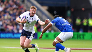 <p>BEST FOOT FORWARD: Ben Healy was in the thick of the action against Italy. Pic: Jane Barlow/PA</p>