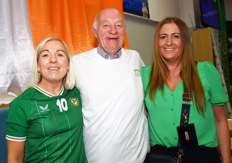  (Left to right) Mellisa O'Sullivan, Denise's sister, Charlie Saville and Rosarie Coffey at the Knocknaheeny/Hollyhill youth centre for final World cup group game of the Republic of Ireland Women's team. Picture: Eddie O'Hare