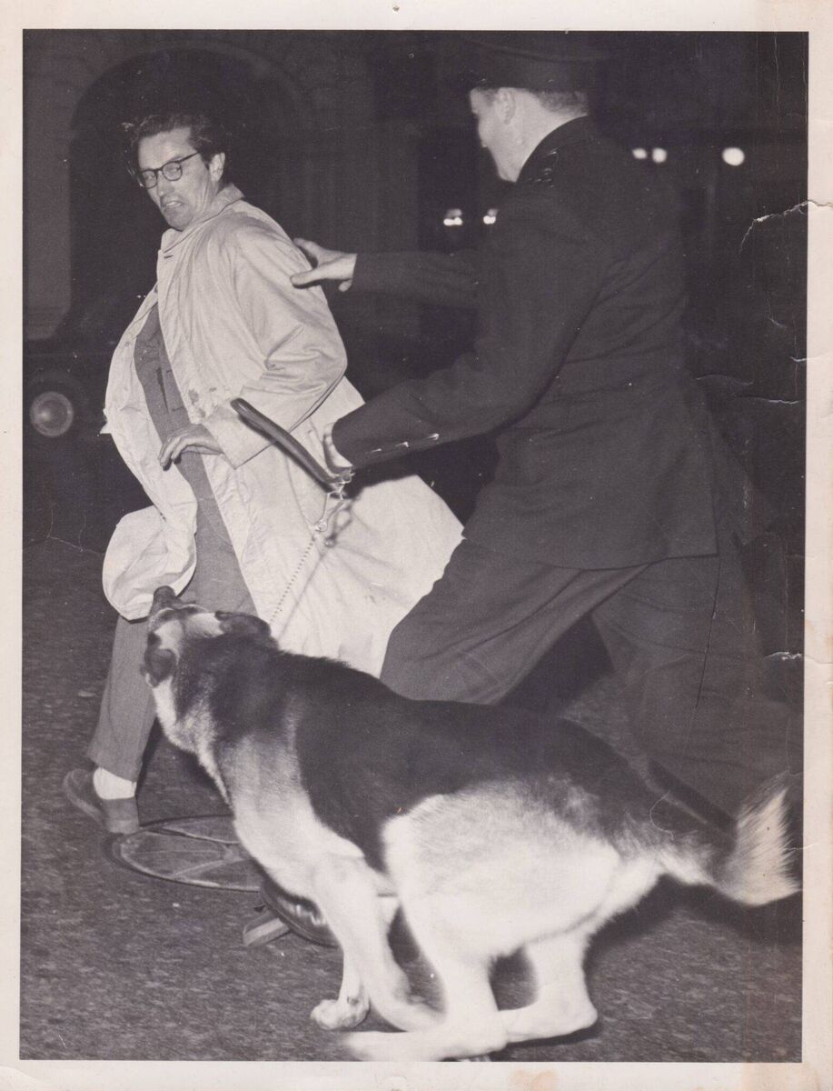 Noel Browne during demonstrations outside the American embassy in Dublin in 1962. Picture: Gordon Standing