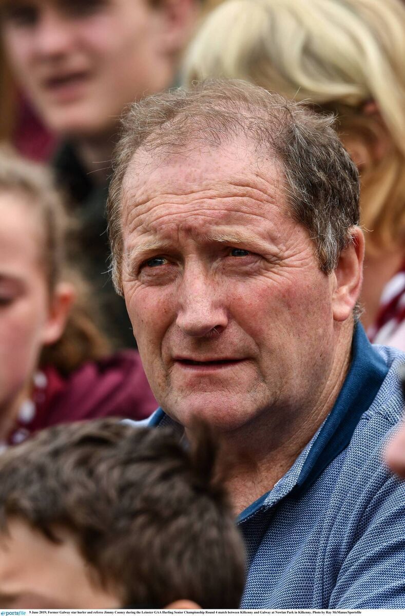 2019: Former Galway star hurler and referee Jimmy Cooney during the Leinster GAA Hurling Senior Championship Round 4 match between Kilkenny and Galway at Nowlan Park in Kilkenny. Pic: Ray McManus/Sportsfile