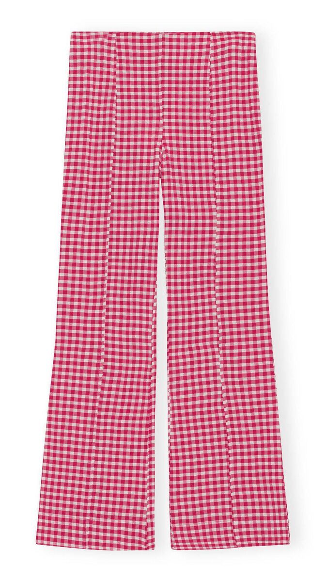 Straight seersucker stretch trousers, Ganni, €195 Straight seersucker stretch trousers, Ganni, €195