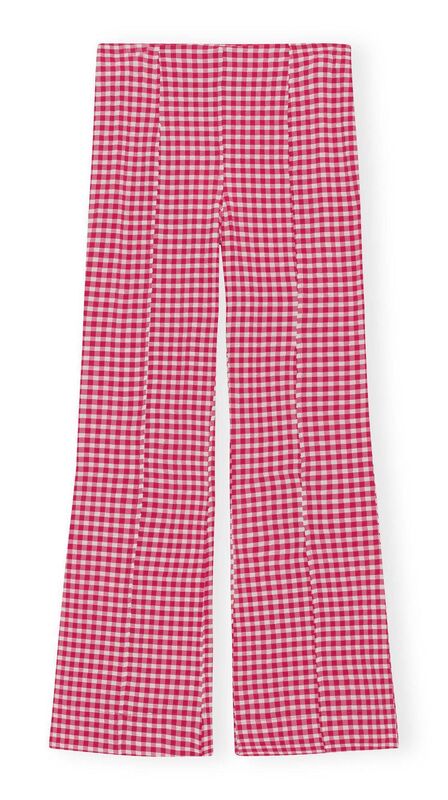 Straight seersucker stretch trousers, Ganni, €195