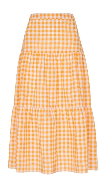 ‘Lily’ tiered gingham skirt, Whistles, was €115; now €75