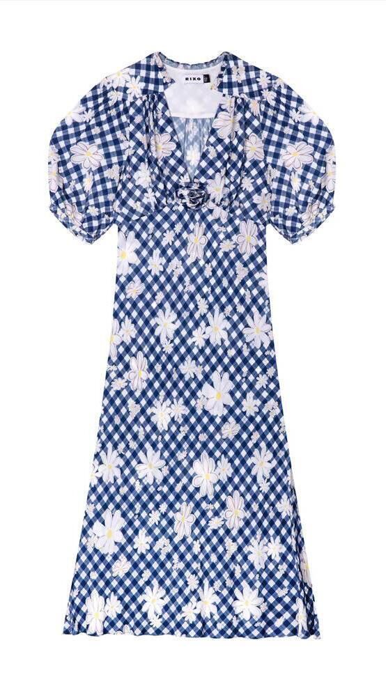 Nicolette rosette gingham midi dress, Rixo, €345 Nicolette rosette gingham midi dress, Rixo, €345