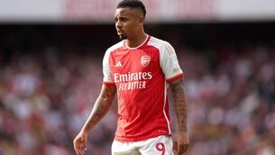 <p>OUT: Arsenal striker Gabriel Jesus will miss the start of the Premier League season (Adam Davy/PA)</p>