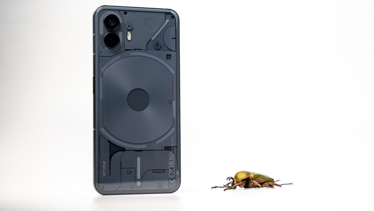 Nothing Phone 2 uses Gorilla Glass and has IP54 water and dust resistance. Picture: Noel Campion.
