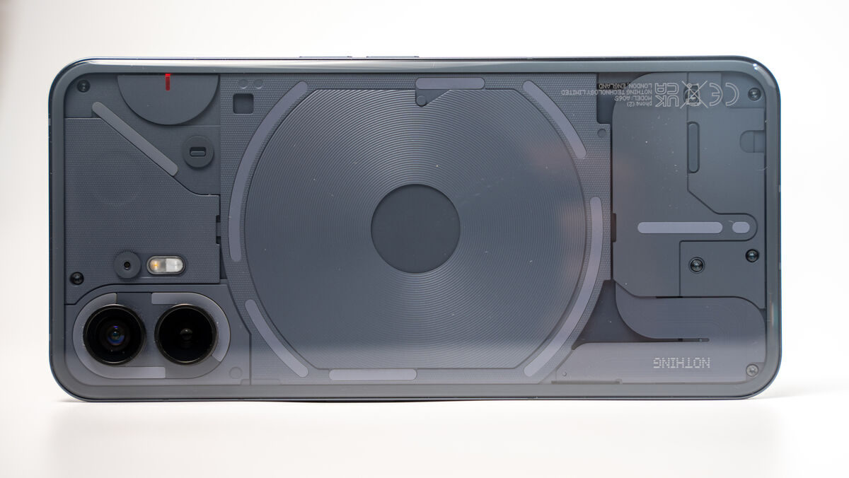 Nothing Phone 2 has a unique red LED which flashes when you're recording video. Picture: Noel Campion.