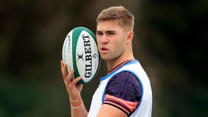 <p>OPPORTUNITY KNOCKS: Jack Crowley during Ireland rugby squad training at the IRFU High Performance Centre in Dublin. Pic: ©INPHO/Dan Sheridan</p>