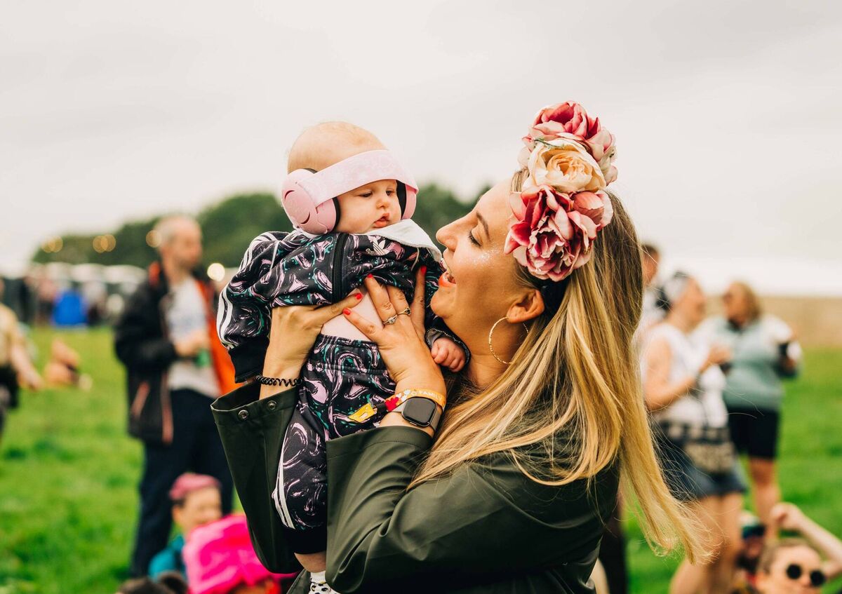 Baby's first festival? All Together Now on Friday evening.   Picture: Aron Cahill  